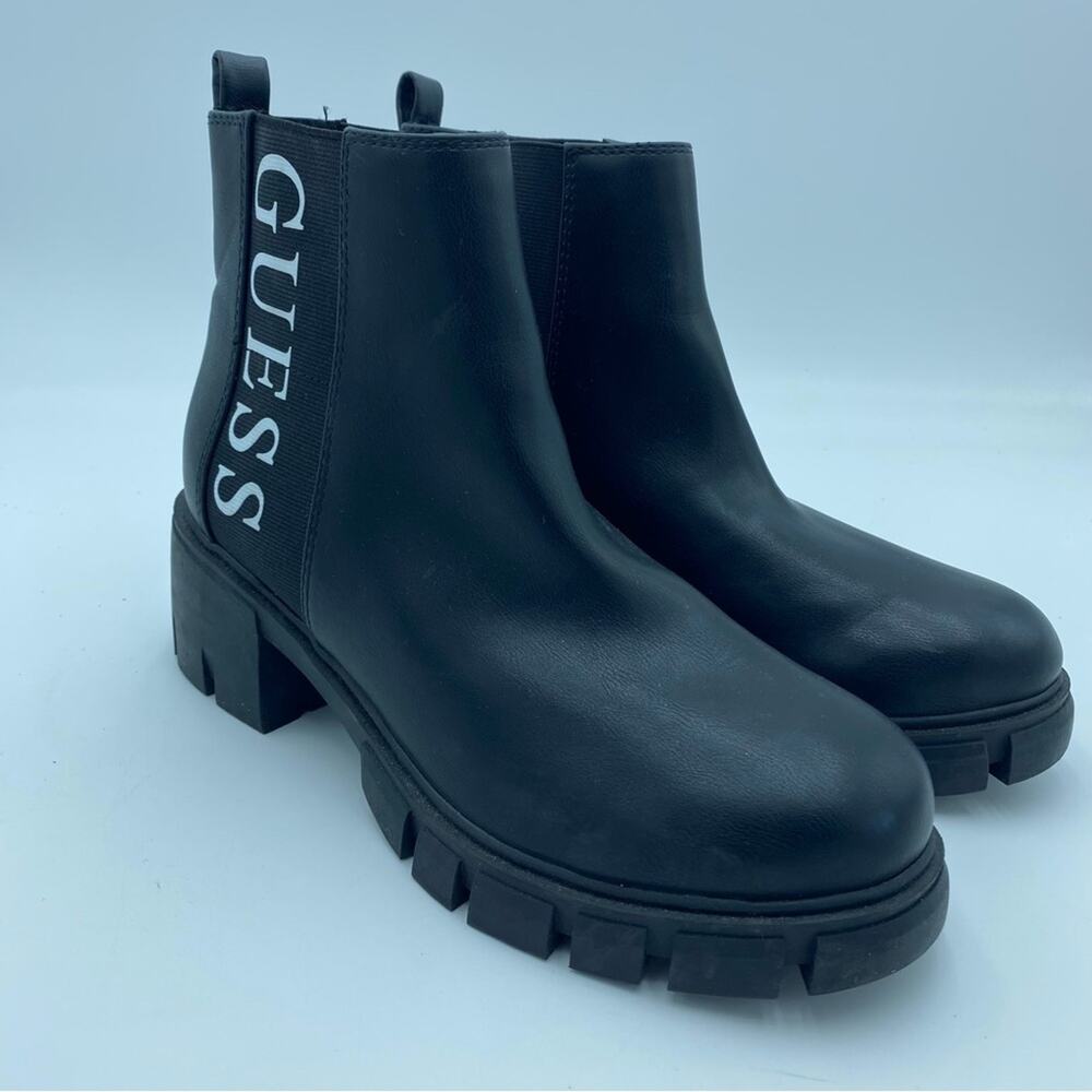 Guess Women’s Boots‎ Y2K 90's Grunge 8.5 Whimsigoth Logo Combat Black